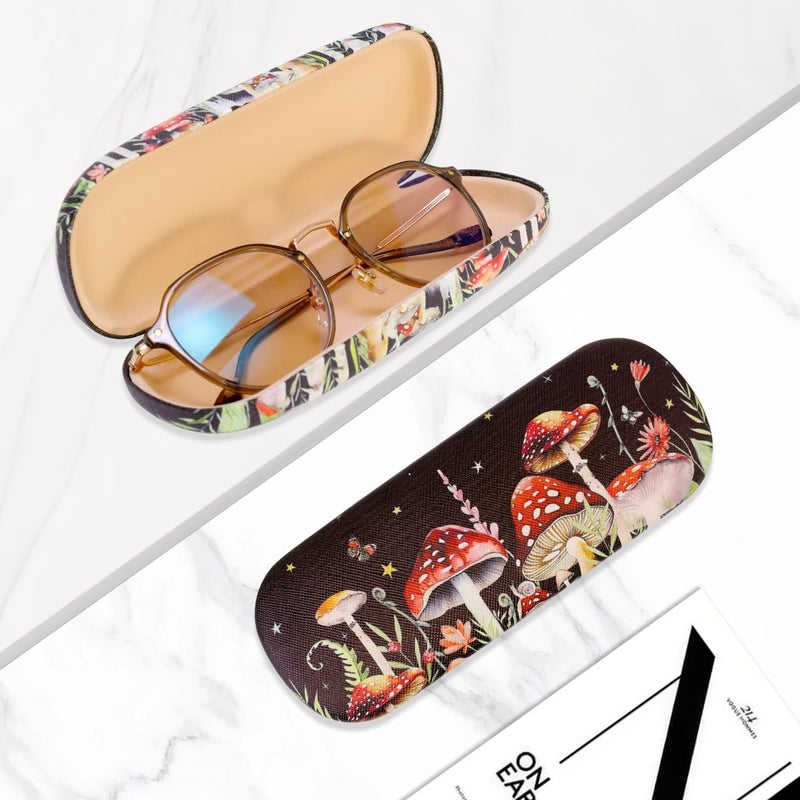 PERFECTSIGHT Store Hard Shell Eyeglasses Case, PU Leather Protective Glasses Case, Cute Eyeglass Case for Women Men Girls - Image 5